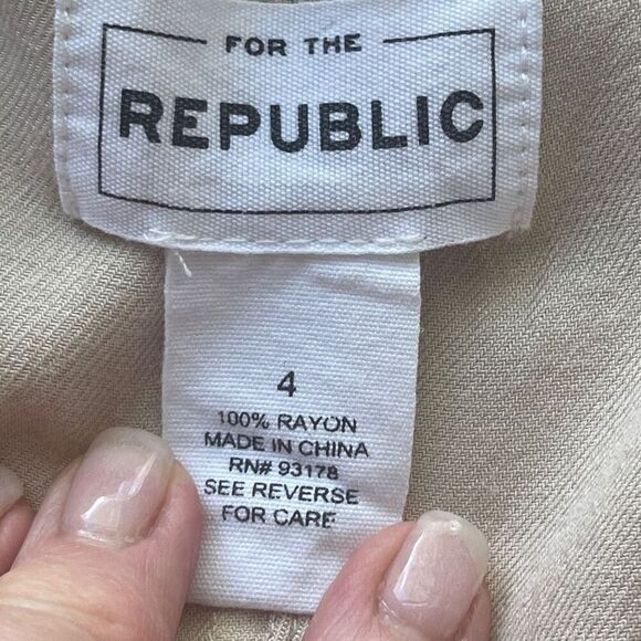 For The Republic Tan Double Breasted Jacket, Size 4 - Picture 7 of 11
